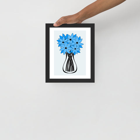 Blue Flower Framed Wall Art
