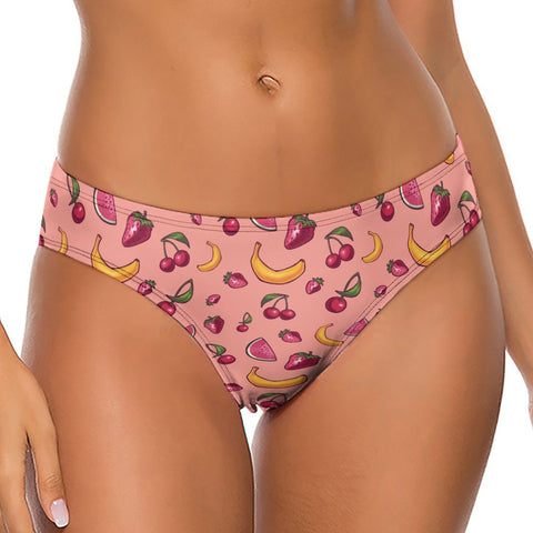 Fruit-Punch-Women's-Thong-Coral-Model-Front-View