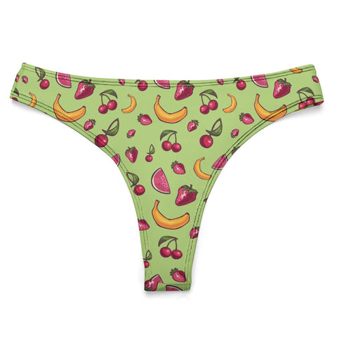 Fruit-Punch-Women's-Thong-Lime-Green-Product-Front-View