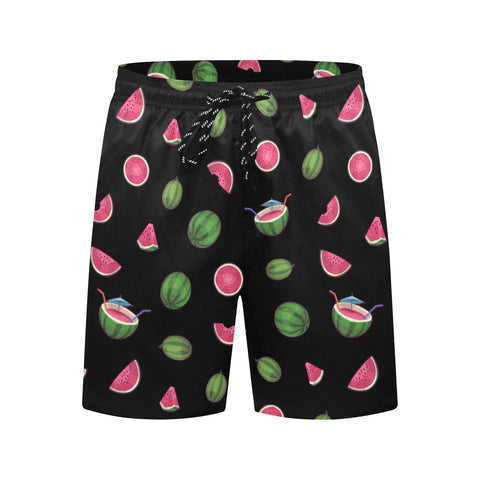 Watermelon-Mens-Swim-Trunks-Black-Front-View