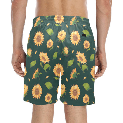 Sunflower-Men's-Swim-Trunks-Dark-Green-Model-Back-View