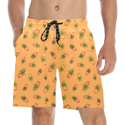 Pineapple-Mens-Swim-Trunks-Orange-Model-Front-View