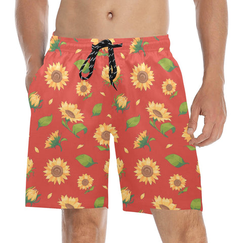Sunflower-Men's-Swim-Trunks-Dark-Orange-Model-Front-View