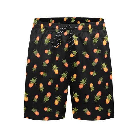 Pineapple-Mens-Swim-Trunks-Black-Front-View