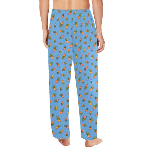 Pineapple-Mens-Pajama-Cornflower-Blue-Model-Back-View