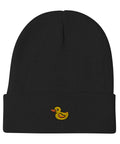 Rubber-Duck-Embroidered-Beanie-Black-Front-View