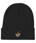 Ramen-Bowl-Embroidered-Beanie-Black-Front-View