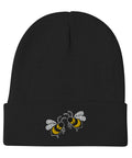 Bee-Mine-Embroidered-Beanie-Black-Front-View
