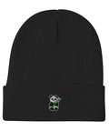 Panda-Embroidered-Beanie-Black-Front-View