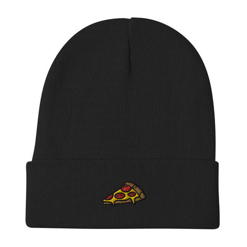 Pepperoni Pizza Embroidered Beanie