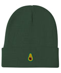Avocado-Embroidered-Beanie-Dark-Green-Front-View