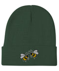 Bee-Mine-Embroidered-Beanie-Dark-Green-Front-View