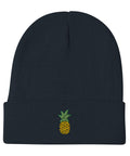 Pineapple-Embroidered-Beanie-Navy-Front-View