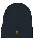 Bubble-Tea-Embroidered-Beanie-Navy-Front-View