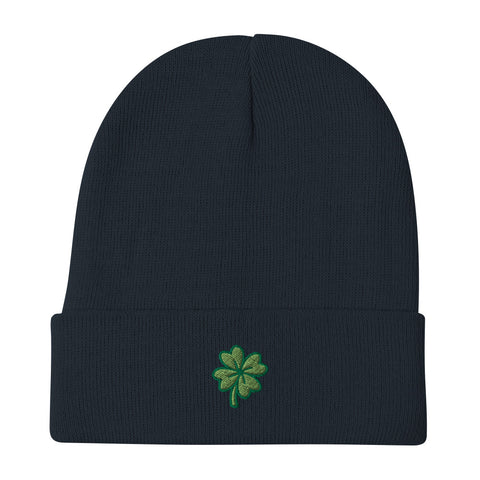 Four-Leaf Clover Embroidered Beanie