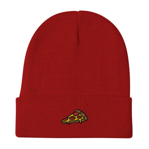 Pepperoni Pizza Embroidered Beanie