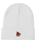 Watermelon-Embroidered-Beanie-White-Front-View