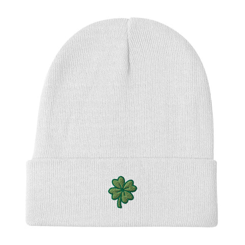 Four-Leaf Clover Embroidered Beanie