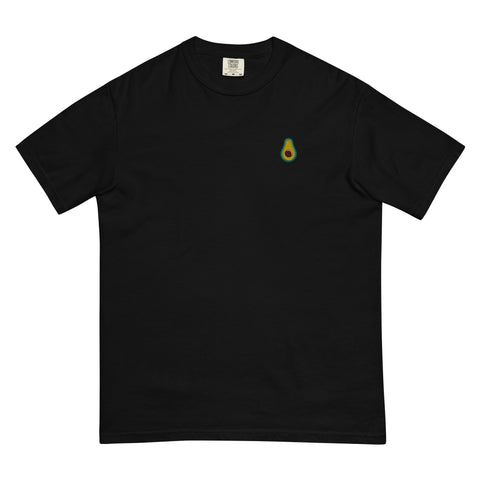 Avocado-Embroidered-T-Shirt-Black-Front-View
