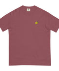 Lemon-Embroidered-T-Shirt-Brick-Front-View