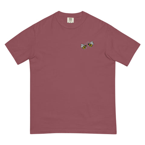 Bee-Mine-Embroidered-T-Shirt-Brick-Front-View