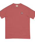Waddling-Goose-Embroidered-T-Shirt-Crimson-Front-View