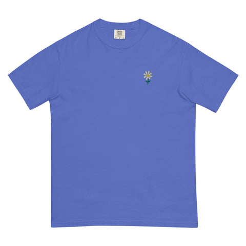 Daisy-Embroidered-T-Shirt-Flo-Blue-Front-View