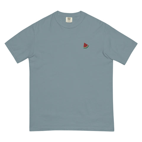 Watermelon-Embroidered-T-Shirt-Ice-Blue-Front-View