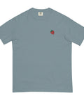 Strawberry-Embroidered-T-Shirt-Ice-Blue-Front-View