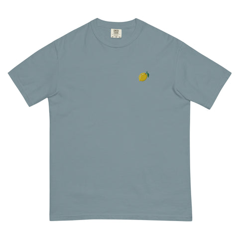 Lemon-Embroidered-T-Shirt-Ice-Blue-Front-View