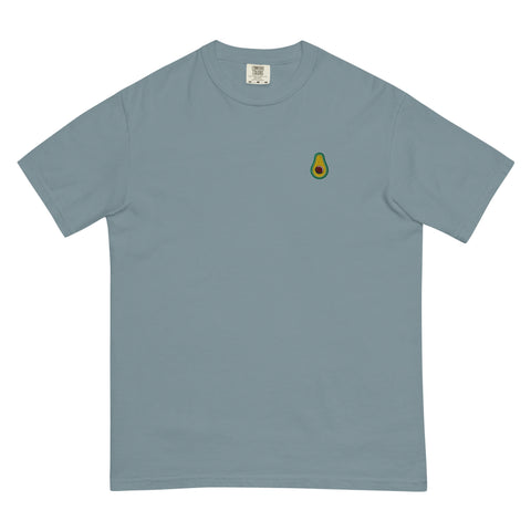 Avocado-Embroidered-T-Shirt-Ice-Blue-Front-View