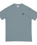 Four-Leaf-Clover-Embroidered-T-Shirt-Ice-Blue-Front-View