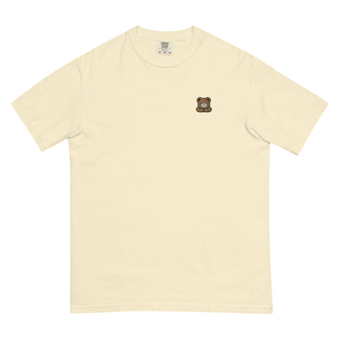 Brown-Bear-Embroidered-T-Shirt-Ivory-Front-View