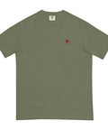 Watermelon-Embroidered-T-Shirt-Moss-Front-View