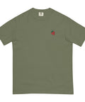 Strawberry-Embroidered-T-Shirt-Moss-Front-View