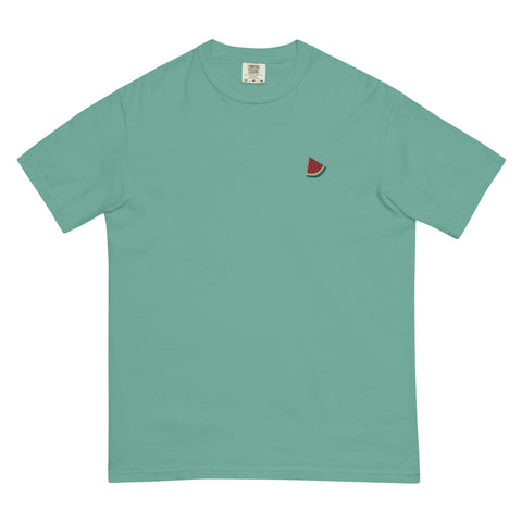 Watermelon-Embroidered-T-Shirt-Seafoam-Front-View