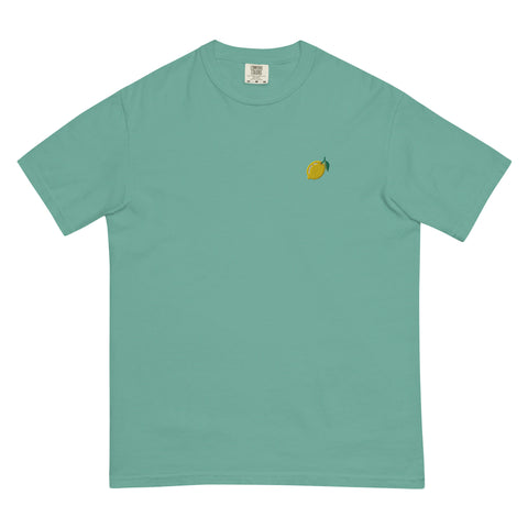 Lemon-Embroidered-T-Shirt-Seafoam-Front-View