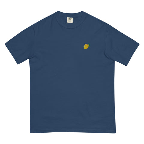 Lemon-Embroidered-T-Shirt-True-Navy-Front-View