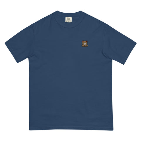 Brown-Bear-Embroidered-T-Shirt-True-Navy-Front-View