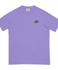 Pepperoni-Pizza-Embroidered-T-Shirt-Violet-Front-View