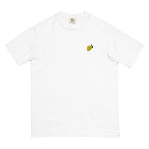 Lemon-Embroidered-T-Shirt-White-Front-View