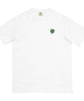 Four-Leaf-Clover-Embroidered-T-Shirt-White-Front-View