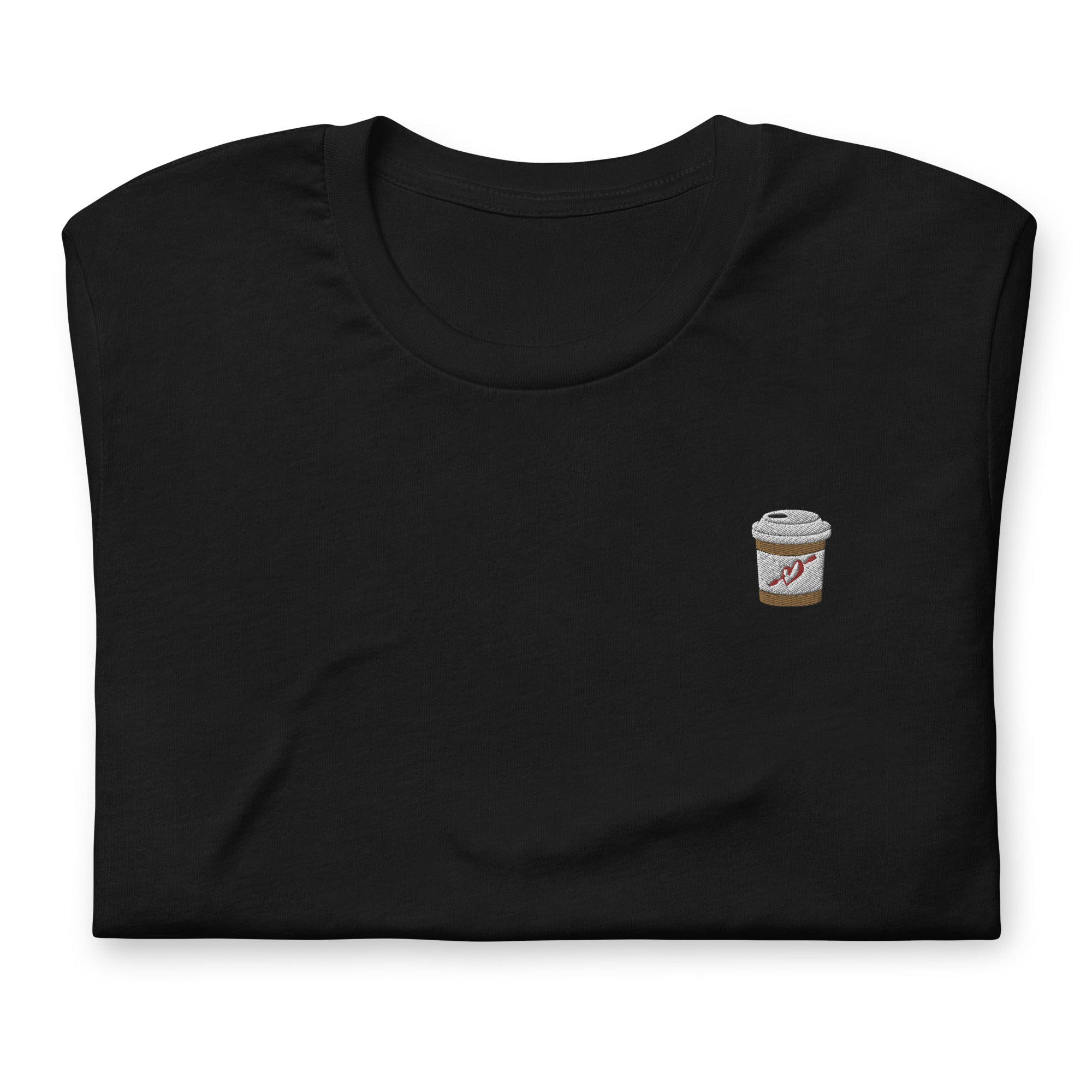 Embroidered Coffee Cup Unisex Tee